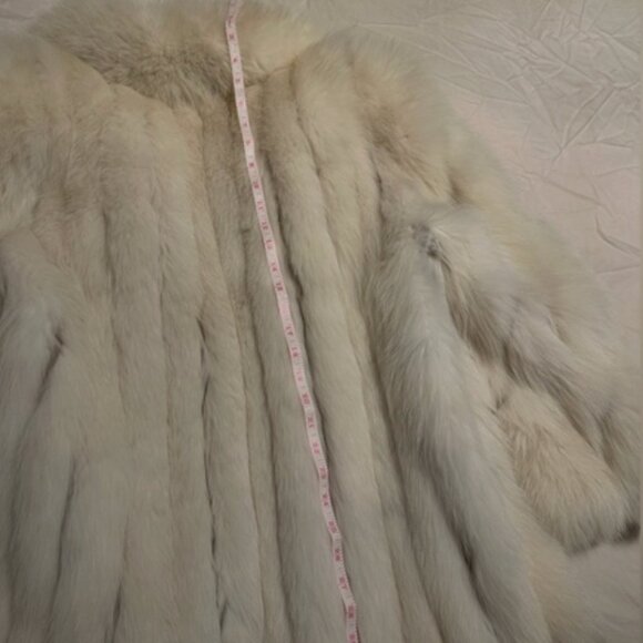 Authentic CHLOE Cream White Fur Coat Jacket size M - Picture 10 of 12